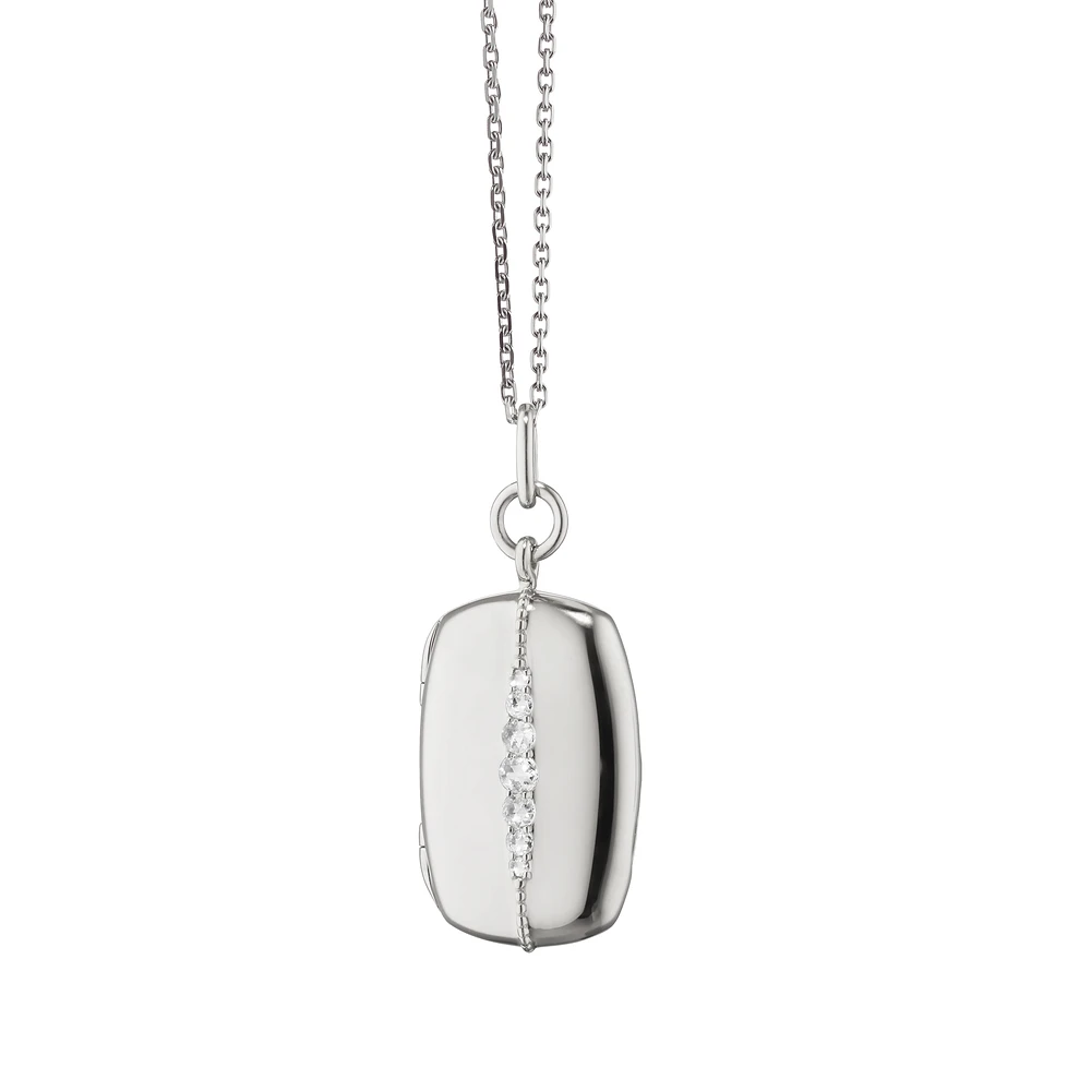 Slim Lockets Kate Silver and White Sapphire Pendant