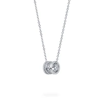 Diamond Barrel Pendant, White Gold