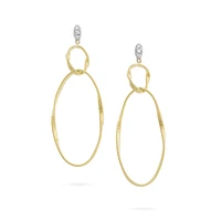 Marrakech Onde Yellow Gold and Diamond Drop Earrings