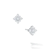 Diamond Square Cluster Stud Earrings, Small