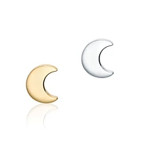 Single Silver Moon Stud Earring for Kids