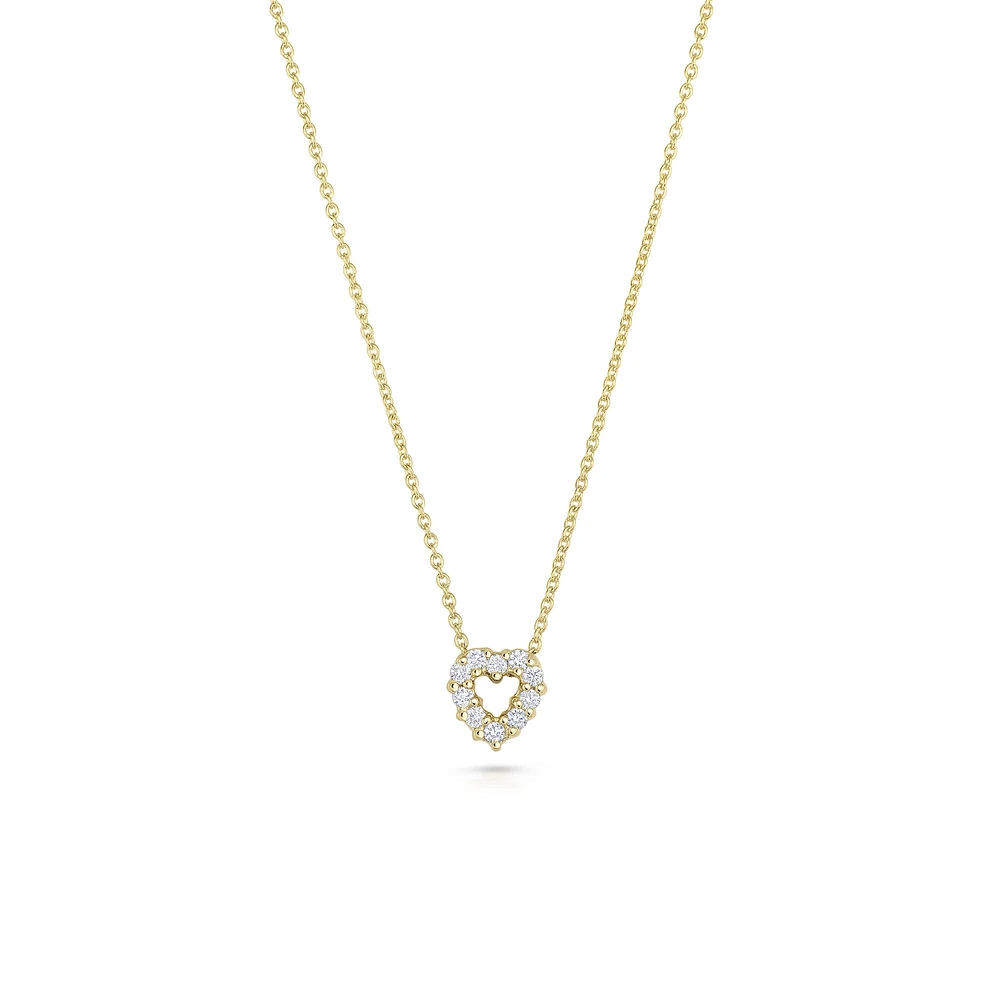 Tiny Treasures Yellow Gold Diamond Heart Necklace