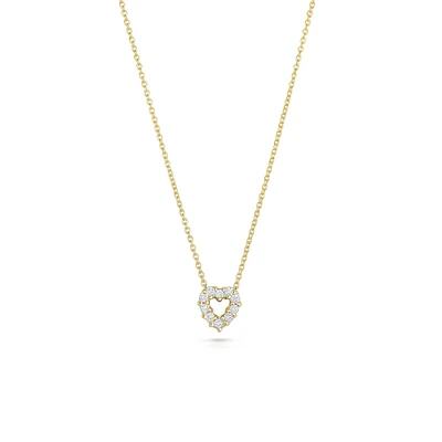 Tiny Treasures Yellow Gold Diamond Heart Necklace