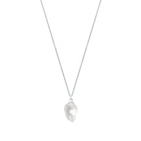 Large Freshwater Baroque Pearl And Silver Pendant