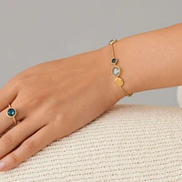 Jaipur Colour Yellow Gold and Blue Topaz Bracelet