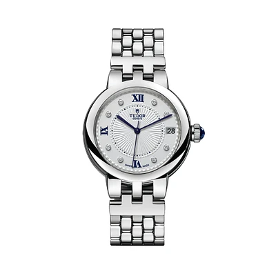 Clair de Rose Automatic 34 mm Stainless Steel and Diamond