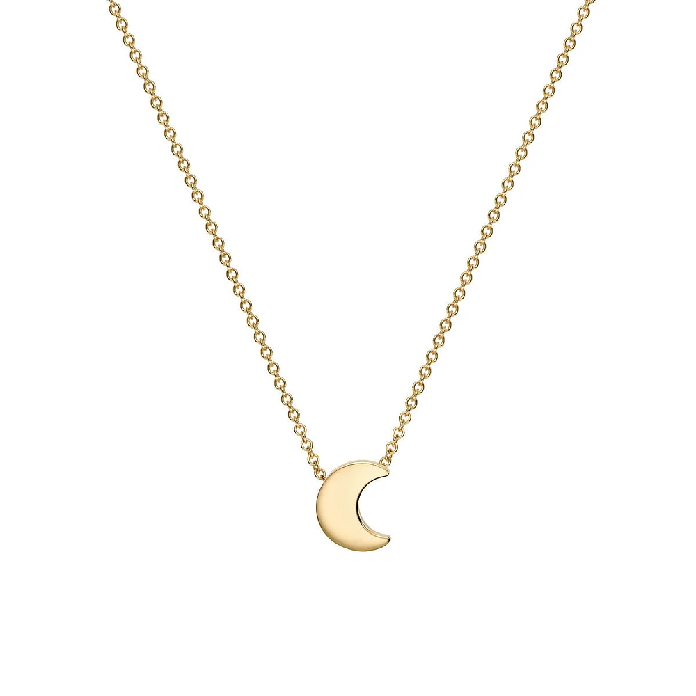 Yellow Gold Moon Pendant for Kids