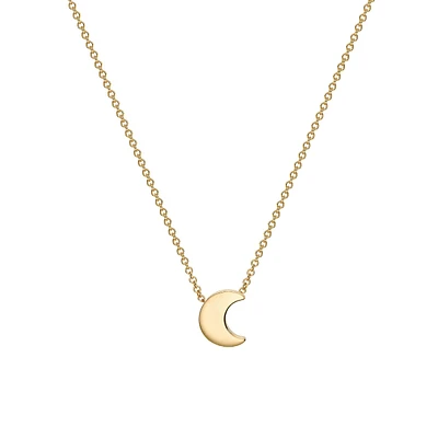 Yellow Gold Moon Pendant for Kids