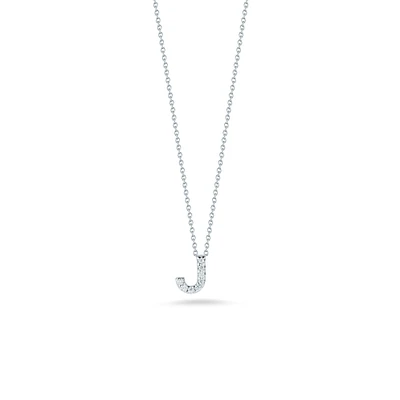 Tiny Treasures Love Letter J White Gold and Diamond Pendant