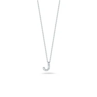 Tiny Treasures Love Letter J White Gold and Diamond Pendant