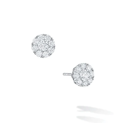 Diamond Cluster Stud Earrings, Medium