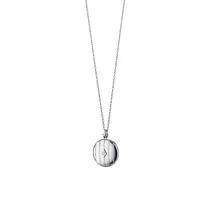 Classic Lockets Silver and Diamond Beaded Centre Pendant