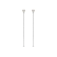 Trend White Gold Pearl and Diamond Earrings