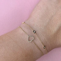 Yellow Gold and Diamond Pavé Heart Bracelet