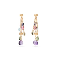 Jaipur Yellow Gold and Semi-Precious Gemstone Drop Earrings