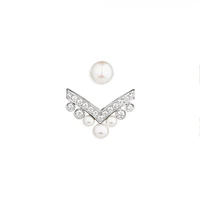 Joséphine Aigrette White Gold Pearl Diamond Pavé Single Earring