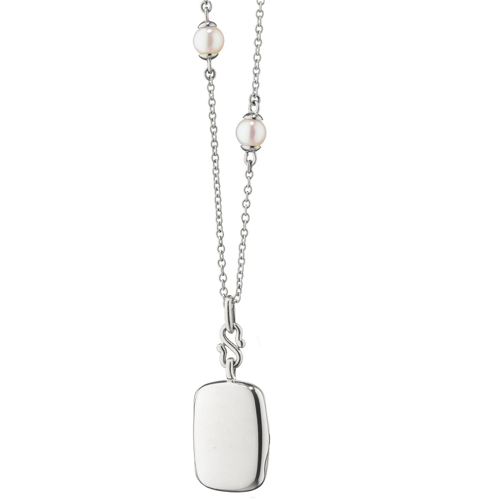 Slim Lockets Britt Silver and Pearl Pendant