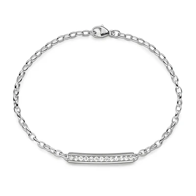 Petite Poesy Carpe Diem Silver and White Sapphire Bracelet