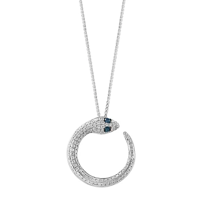 Diamond and Sapphire Snake Pendant