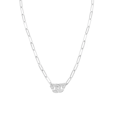 Menottes R12 White Gold and Diamond Pavé Necklace