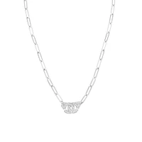 Menottes R12 White Gold and Diamond Pavé Necklace