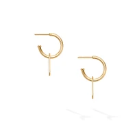 Yellow Gold Hoop Drop Earrings