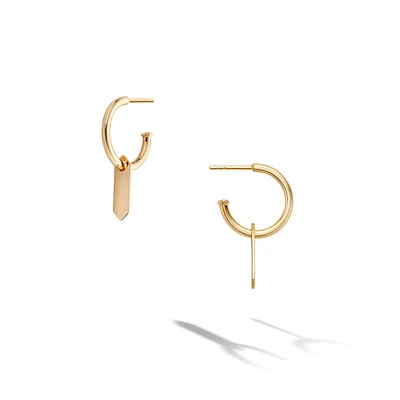 Yellow Gold Hoop Drop Earrings