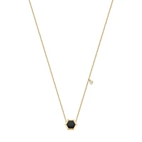 Onyx pendant with diamond accent