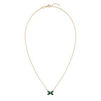 Jeux de Liens Small Rose Gold Malachite Diamond Necklace