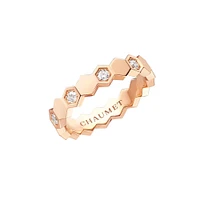 Bee My Love Rose Gold Diamond Half Pavé Ring