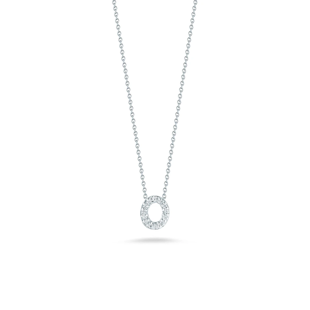 Tiny Treasures Love Letter O White Gold and Diamond Pendant