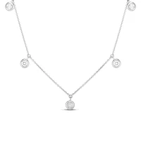 Diamonds By The Inch White Gold and Diamond 5 Station Chain Necklace