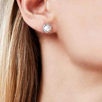 Trend Gold Pearl and Diamond Stud Earrings