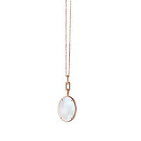 Slim Lockets Elle Rose Gold and Mother-of-Pearl Oval Pendant