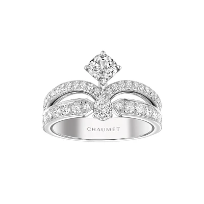 Joséphine Éclat Floral Platinum Diamond Pavé Ring From Carat