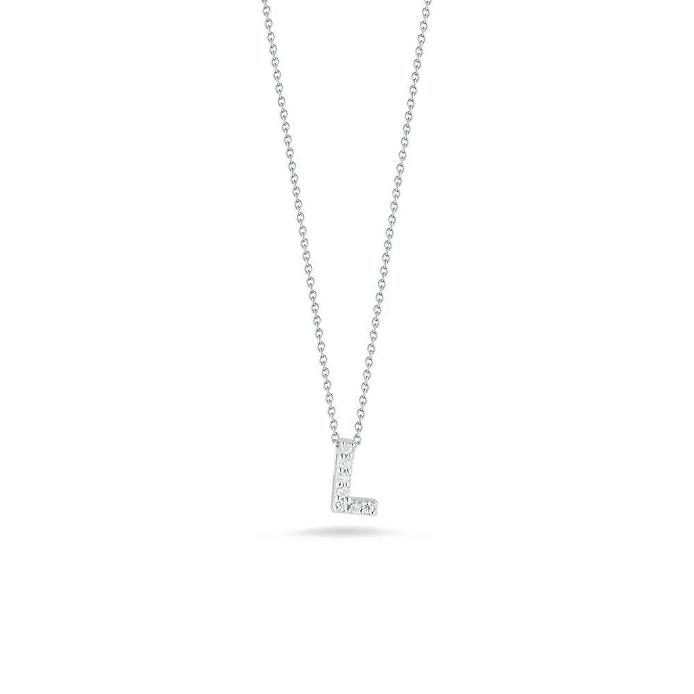 Tiny Treasures Love Letter White Gold and Diamond Pendant