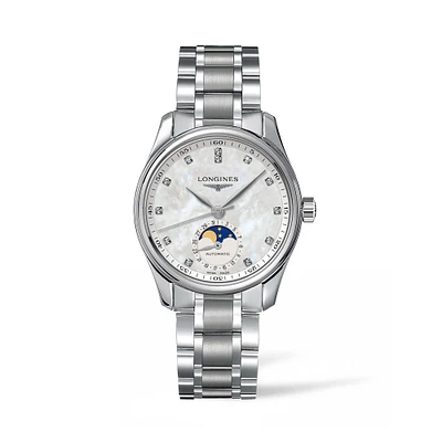 Master Automatic Moonphase 34 mm Stainless Steel and Diamond