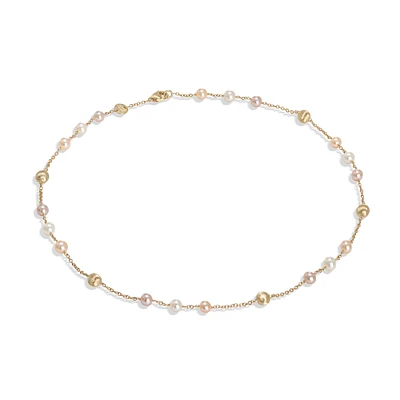 Africa Yellow Gold and Pearl Necklace