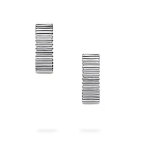 Silver Pleated Hoops