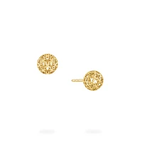 Yellow Gold Mesh Ball Earrings