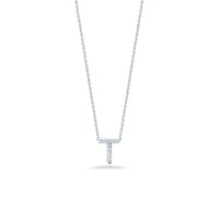 Tiny Treasures Love Letter T White Gold and Diamond Pendant