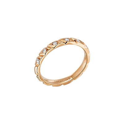 Torsade Rose Gold Diamond Half Pavé Wedding Band