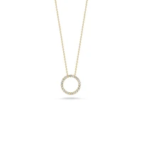 Tiny Treasures Circle of Life 12MM Yellow Gold Diamond Circle Necklace