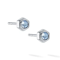 Aquamarine and Silver Stud Earrings