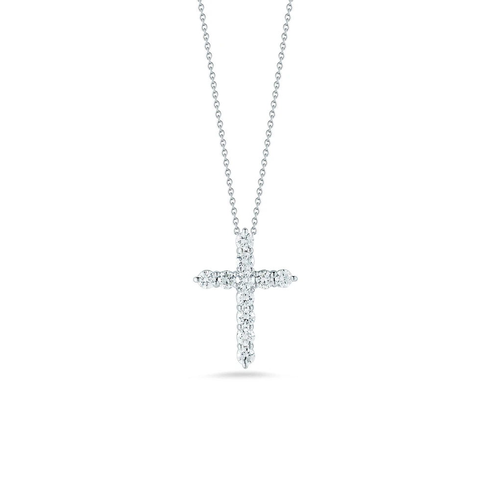 Tiny Treasures White Gold Diamond Cross Pendant