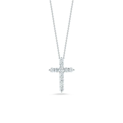 Tiny Treasures White Gold Diamond Cross Pendant