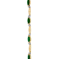 Emerald and Diamond Tennis Bracelet