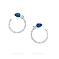 Sapphire and Diamond Circle Earrings