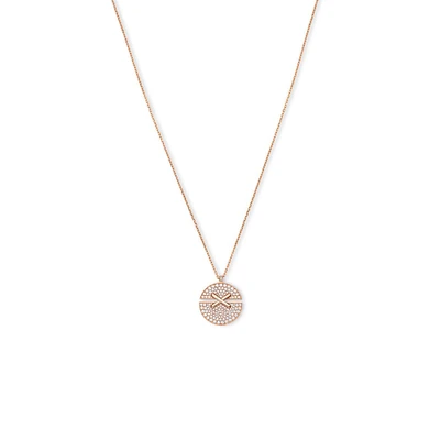 Jeux de Liens Harmony Small Rose Gold Diamond Pavé Necklace