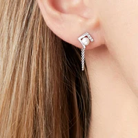 Trend White Gold Pearl and Diamond Earrings